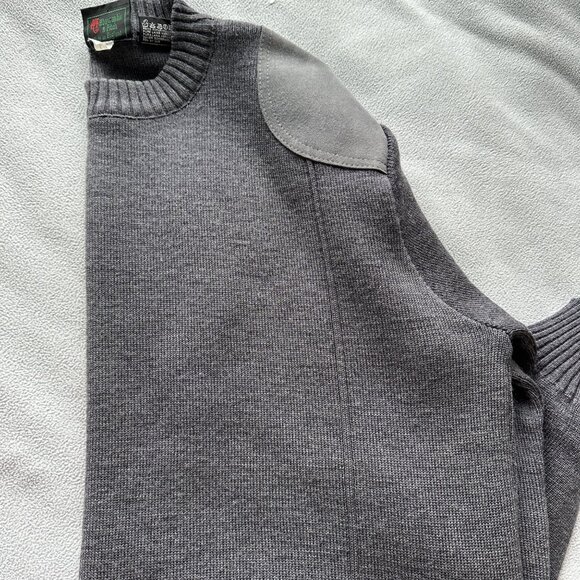 Vtg Abercrombie Fitch Sweater Mens Large Wool England Made Hunting Black Label - Picture 8 of 9